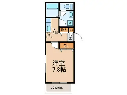 Uメゾン新蒲田(1K/3階)の間取り写真