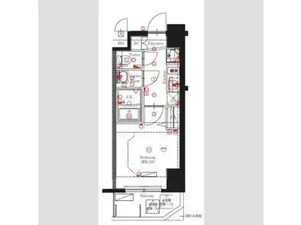 MAXIV名古屋(1K/3階)の間取り写真