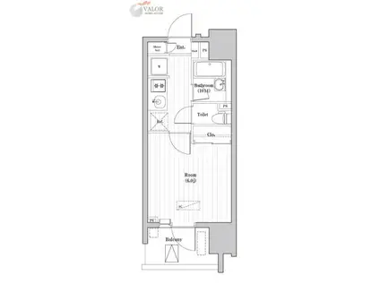 大森海岸レジデンス(1K/10階)の間取り写真