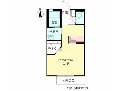 シャーメゾンベシーノ佐大D(ワンルーム/1階)の間取り写真