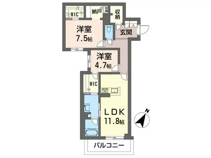 イルアーバン浦和領家(2LDK/2階)の間取り写真
