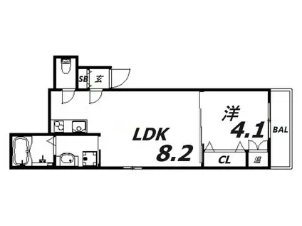 アークコート大倉山(1LDK/3階)の間取り写真