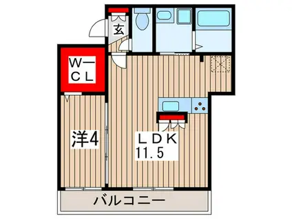エミエール(1LDK/2階)の間取り写真