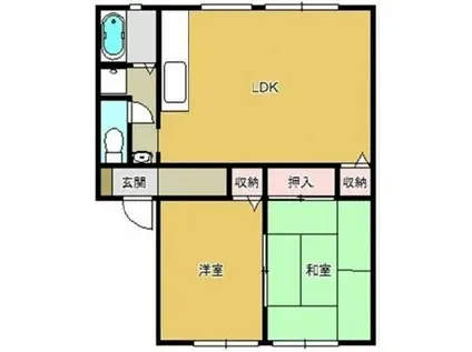 サンビレッジレグルスガーデンA棟(2LDK/2階)の間取り写真