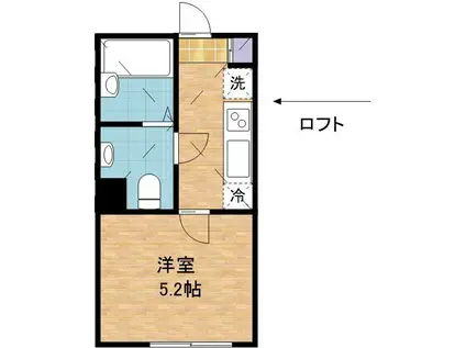 アザーレ永山IV(1K/2階)の間取り写真