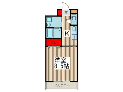 LA FORTE南鳩ヶ谷(1K/1階)の間取り写真