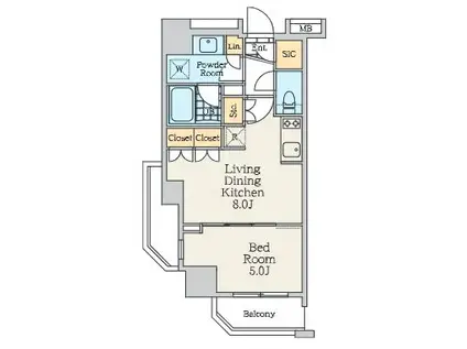 クレストコート中野富士見町(1LDK/5階)の間取り写真