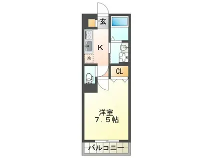 サンシャリテ向丘B棟(1K/2階)の間取り写真