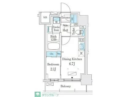 テラス押上(1DK/10階)の間取り写真