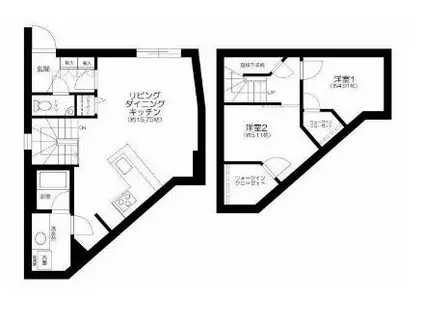 APARTMENT小石川後楽園(2LDK/1階)の間取り写真