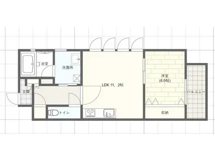 STEL LA久保町(1LDK/2階)の間取り写真