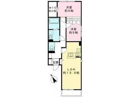 ユアメゾン速(2LDK/1階)の間取り写真