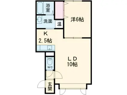 K.M.K(1LDK/2階)の間取り写真