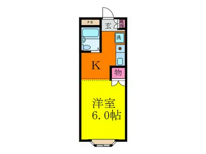 ブルーハイツ丹羽(1K/3階)の間取り写真