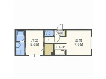 グランメールクレール(1LDK/3階)の間取り写真