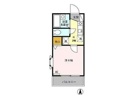 エクレールふれあい・レジデンスふれあい(1K/1階)の間取り写真