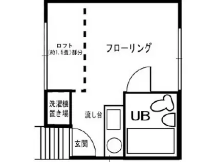 ハッピーハウスII(ワンルーム/2階)の間取り写真