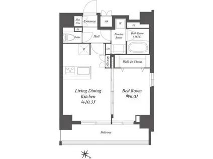 SS.FLAT北品川(1LDK/12階)の間取り写真
