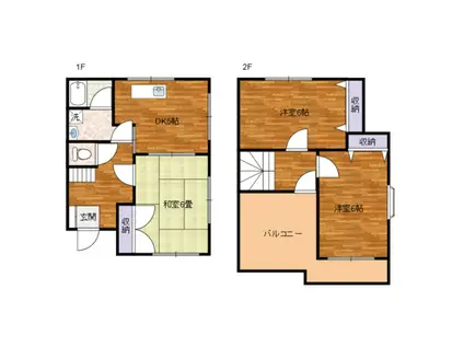 グランモア宮津台10D棟(3DK/1階)の間取り写真