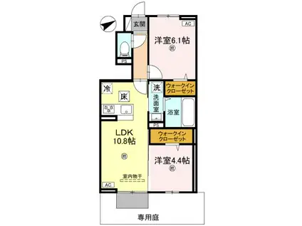 D-ROOMイグ(2LDK/1階)の間取り写真