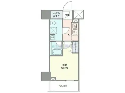 ジェノヴィア西川口III(1K/6階)の間取り写真