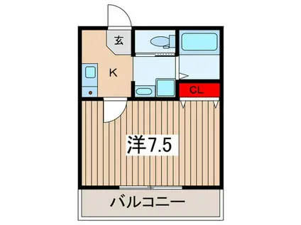 ランコントル(1K/3階)の間取り写真