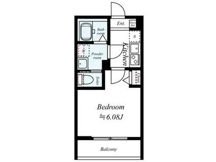 GRADUS大和田(1K/2階)の間取り写真