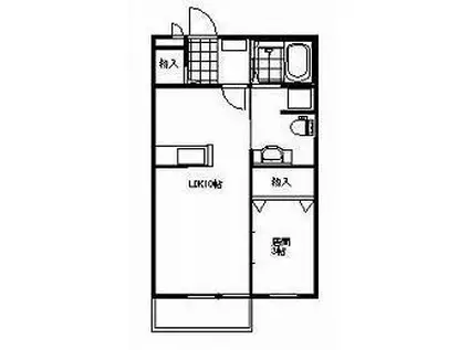 ソーレ・フォンティーヌ(1SK/1階)の間取り写真