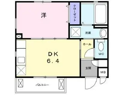 ニューナカノ(1DK/3階)の間取り写真