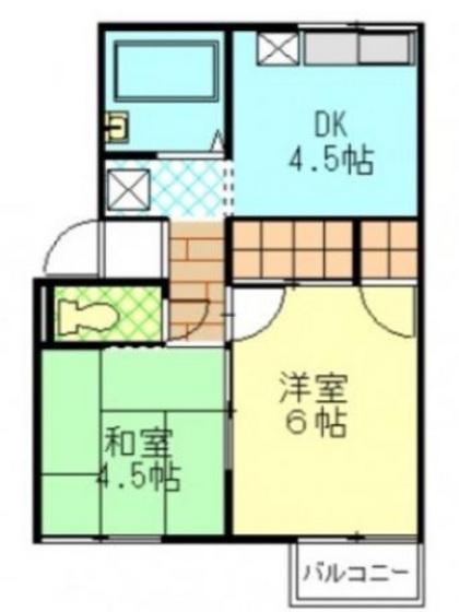 プレジール藤崎(2DK/2階)の間取り写真