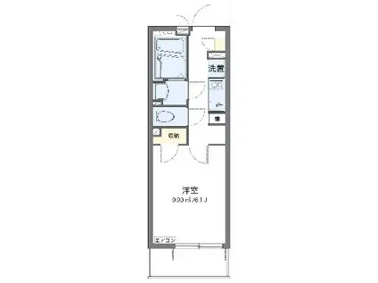 クレイノLEGACY鵜の木(1K/4階)の間取り写真