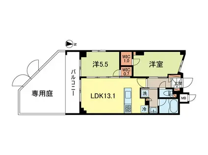 スプリングスクエア永福(2LDK/1階)の間取り写真