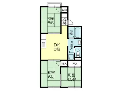 シャトレはりま(3DK/1階)の間取り写真