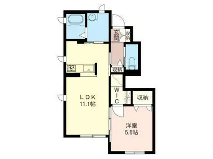 グレースブラウンヒルズA(1LDK/1階)の間取り写真