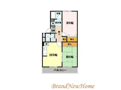 グランディールしののめ(2DK/3階)の間取り写真