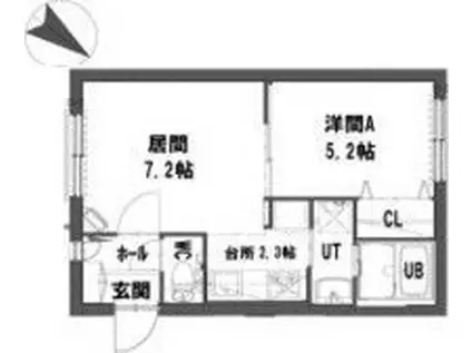 グランメール琴似(1LDK/3階)の間取り写真