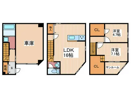 ソラーナ横川(2LDK/1階)の間取り写真