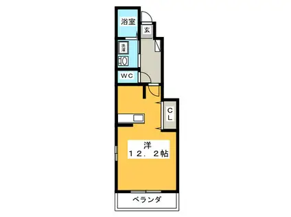ロジュマンF(ワンルーム/1階)の間取り写真