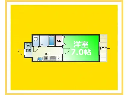 エスリードコート難波ウエスト(1K/8階)の間取り写真