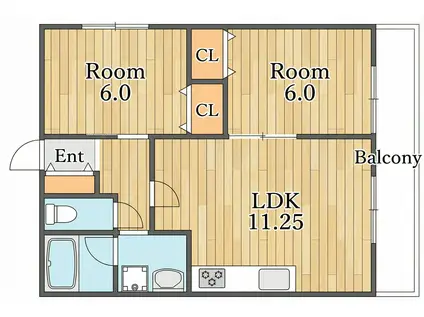 MANOACLAIR(2LDK/3階)の間取り写真