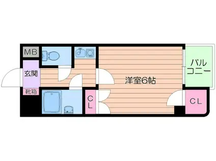 COLLECTION西田辺(1K/9階)の間取り写真