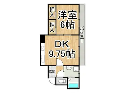 メゾン浦見(1DK/1階)の間取り写真