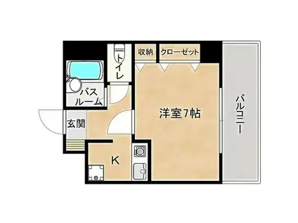 エステート博多駅南ハウス(1K/8階)の間取り写真