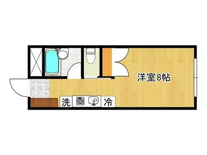 ハイツ ホリゴメ(ワンルーム/2階)の間取り写真