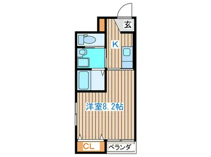 TOP RANGE ARAI III(1K/1階)の間取り写真