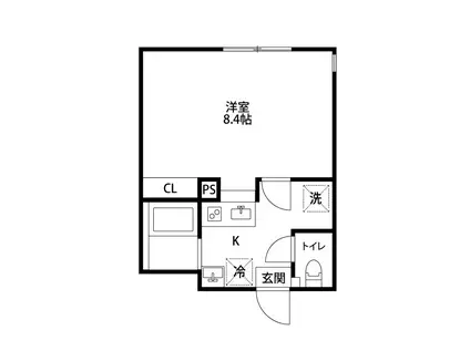CASALUNA(1K/1階)の間取り写真