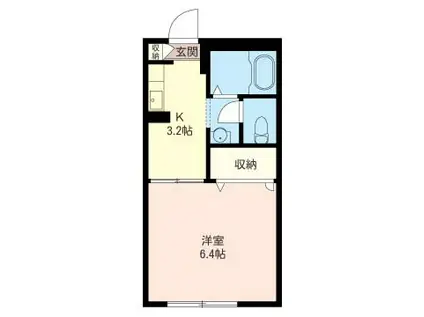 フレグランス大手(1K/2階)の間取り写真