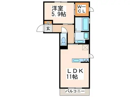 ユメタントピーノ(1LDK/2階)の間取り写真