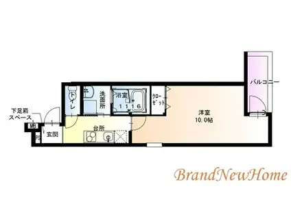 フジパレス上野芝III番館(1K/1階)の間取り写真