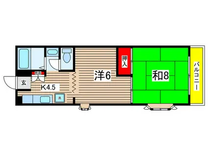 メゾン東小岩(2K/2階)の間取り写真